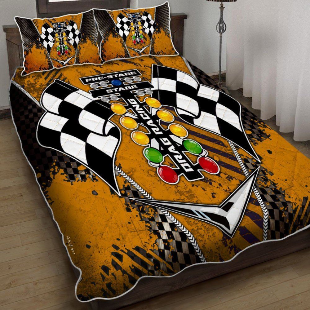 Drag Racing Yellow Ver Quilt Bedding Set
