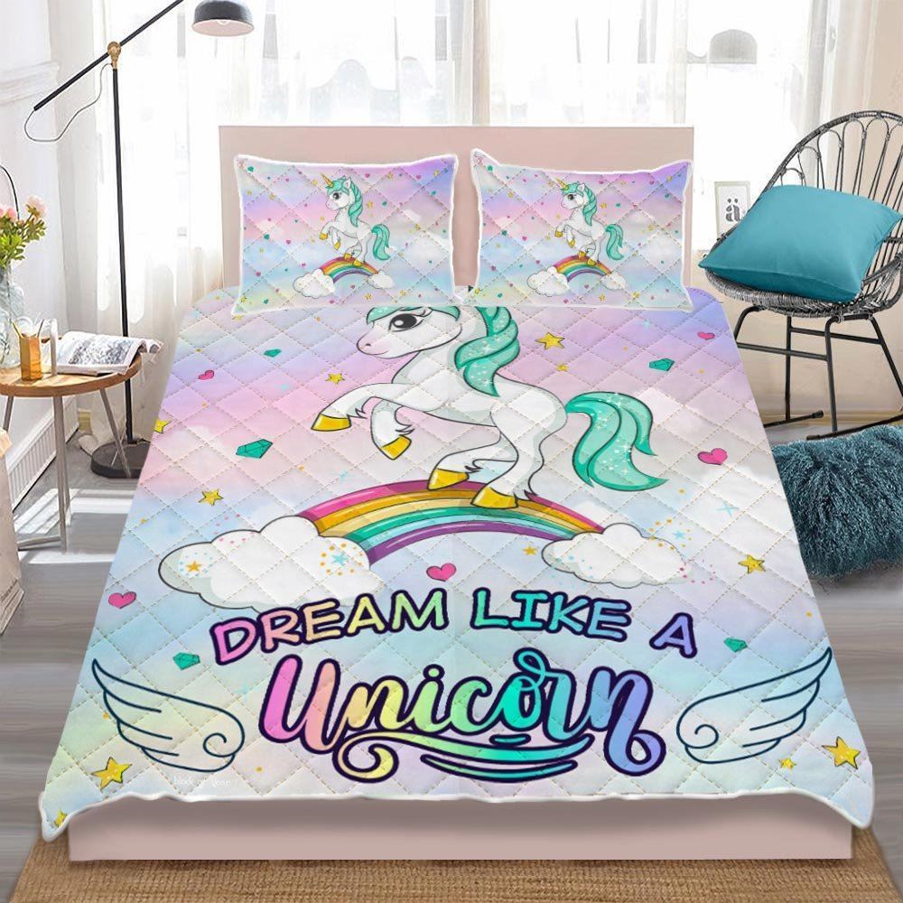 Dream Like A Unicorn Bedding Quilt Bedding Set