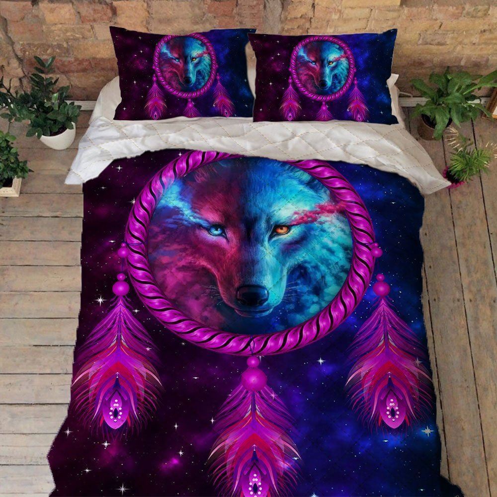 Dreamcatcher Bedding Fantasy Wolf Dreamcatcher Quilt Bedding Set Trn1515qs
