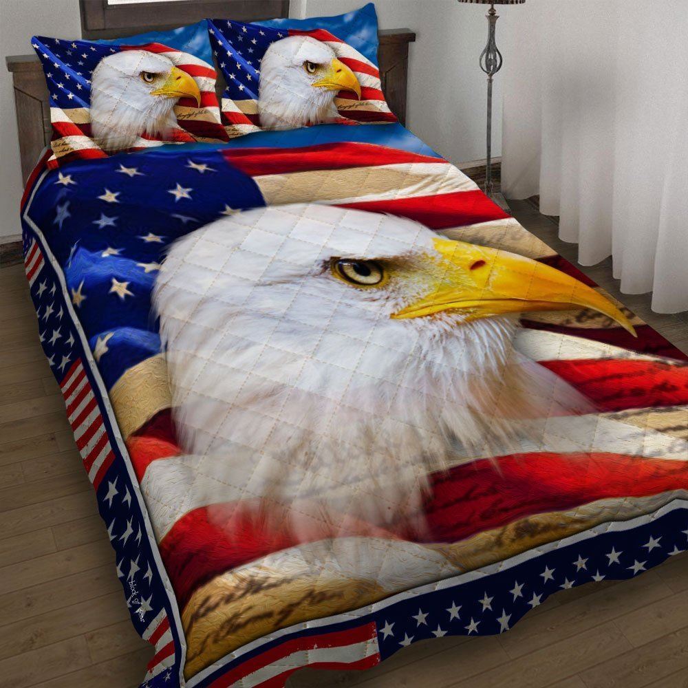 Eagle American Patriotic Quilt Bedding Set