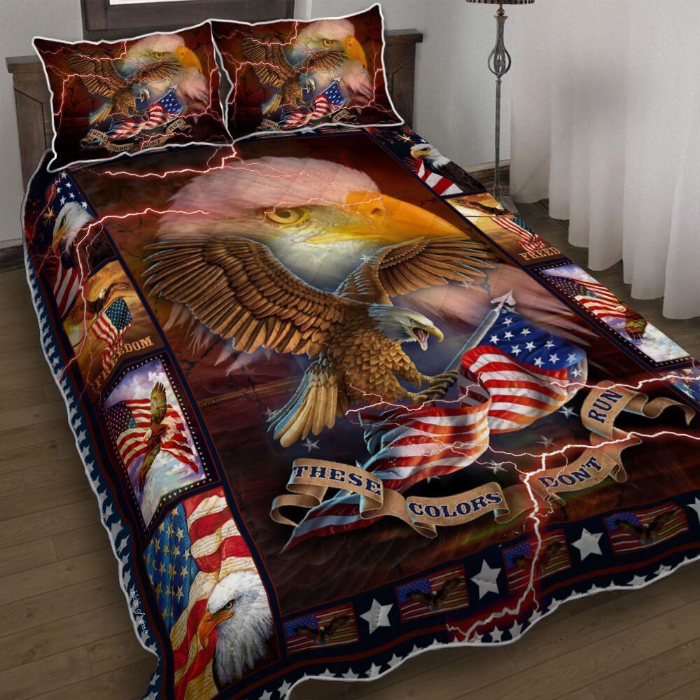 Eagle In America Quilt Bedding Set