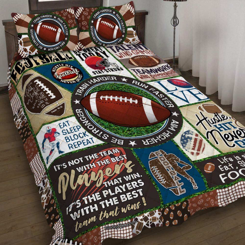 Eat Sleep Football Quilt Bedding Set