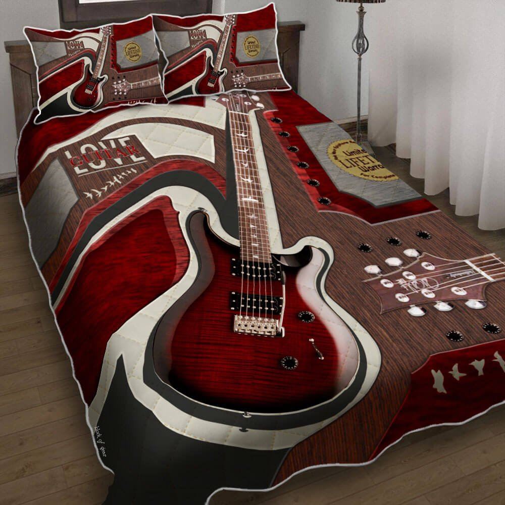 Electric Guitar Love Guitar Quilt Bedding Set