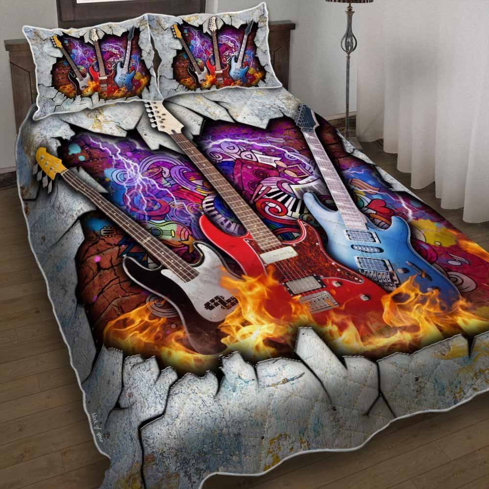 Electric Guitar Quilt Bedding Set-vyeve