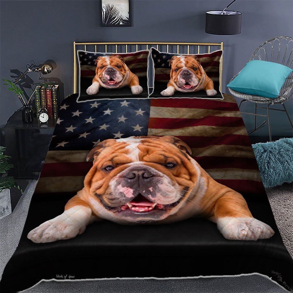 English Bulldog Quilt Bedding Set