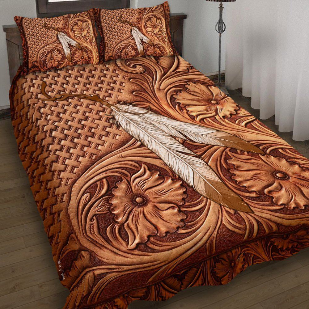 Feather Quilt Feather Flower Pattern Native Quilt Bedding Set