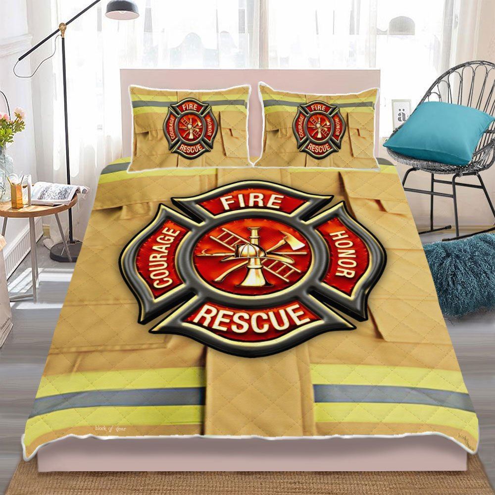 Firefighter Quilt Bedding Set-1rnwq