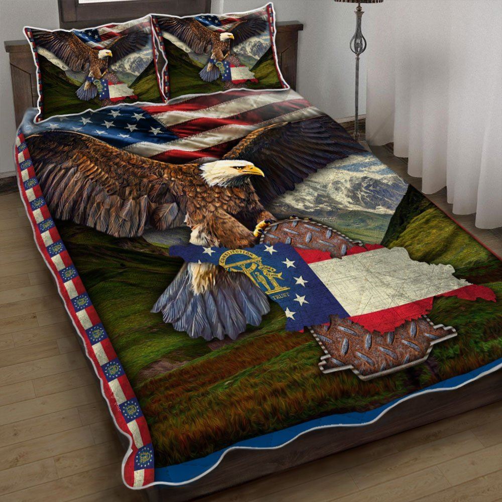 Georgia State Eagle Quilt Bedding Set
