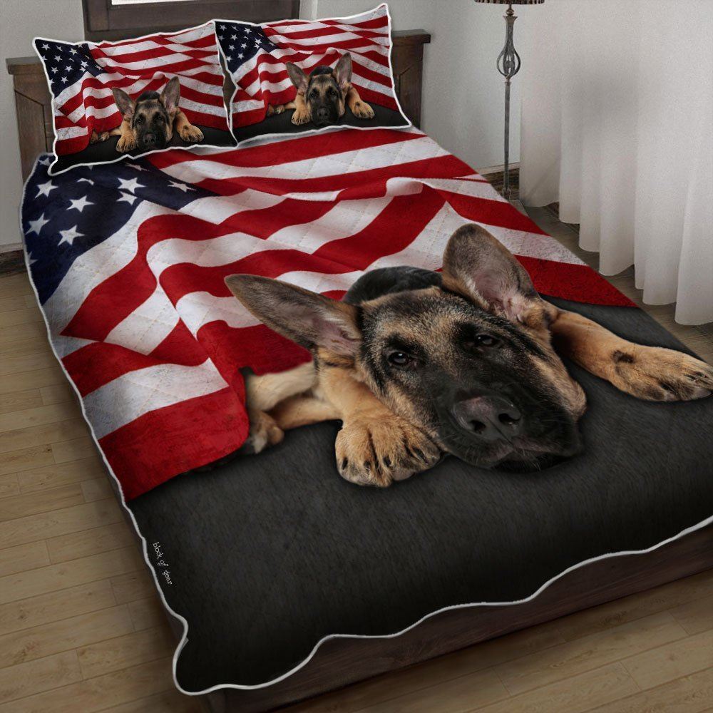 German Shepherd American Quilt Bedding Set