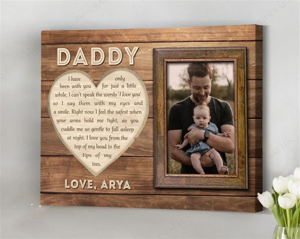 1st Fathers Day Gift For Husband From Wife Custom Dad Daughter Son Photo Gift For New Dad New Fathe