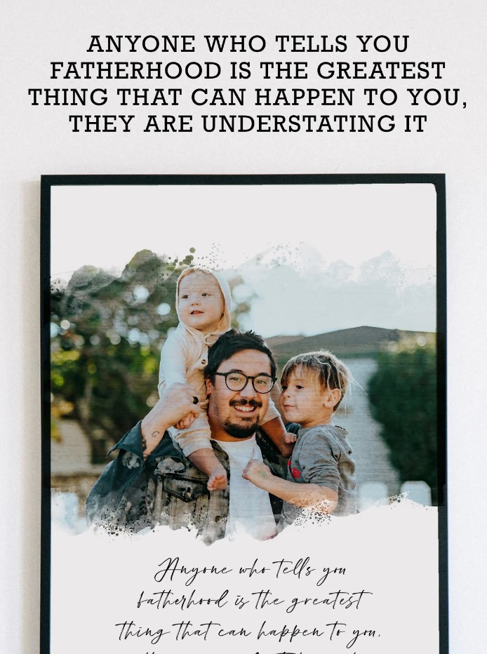 Personalized Portrait Father Quote Poster Custom Watercolor Portrait Personalized Gifts For Dad Fathers Day Gift