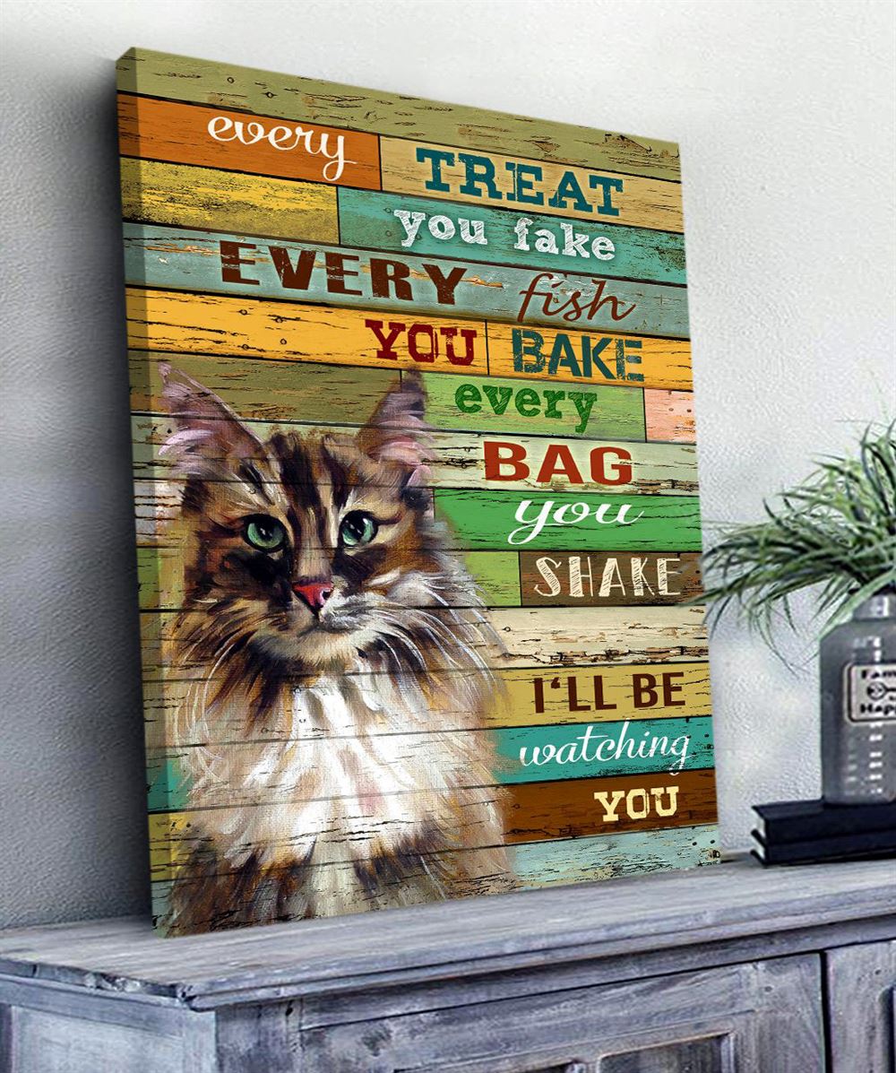 Amazing Cat Canvas Ill Be Watching You Pets Wall Art