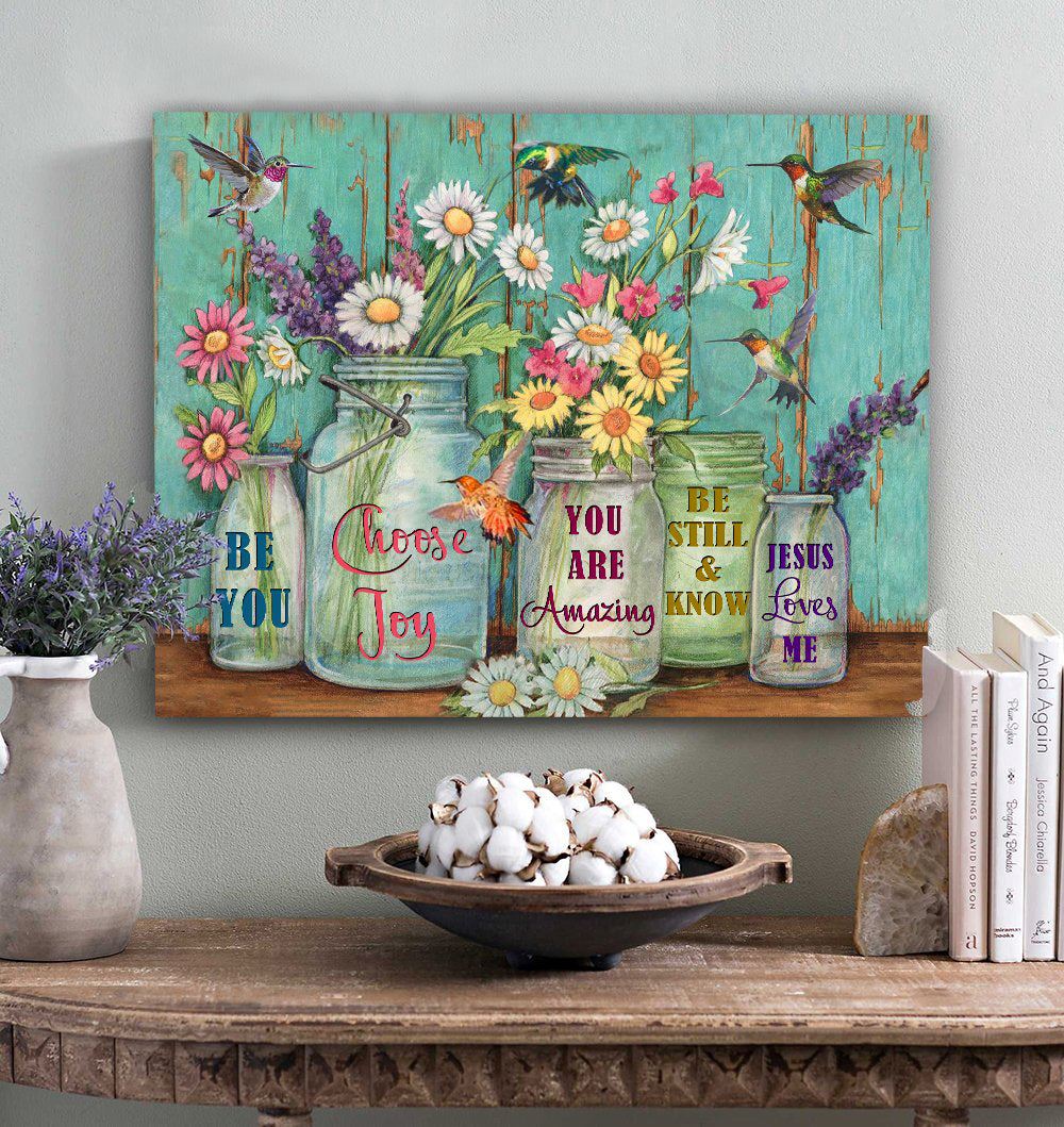 Amazing Inspired Canvases Hummingbird And Flower Wall Hanging - Be You