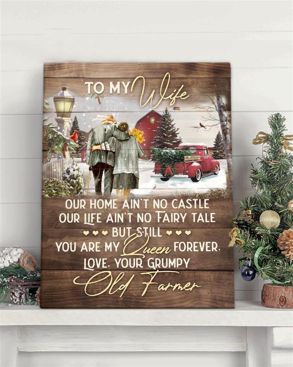 Anniversary Gift Art Canvas Farmhouse Old Couple You Are My Queen Top 3 At
