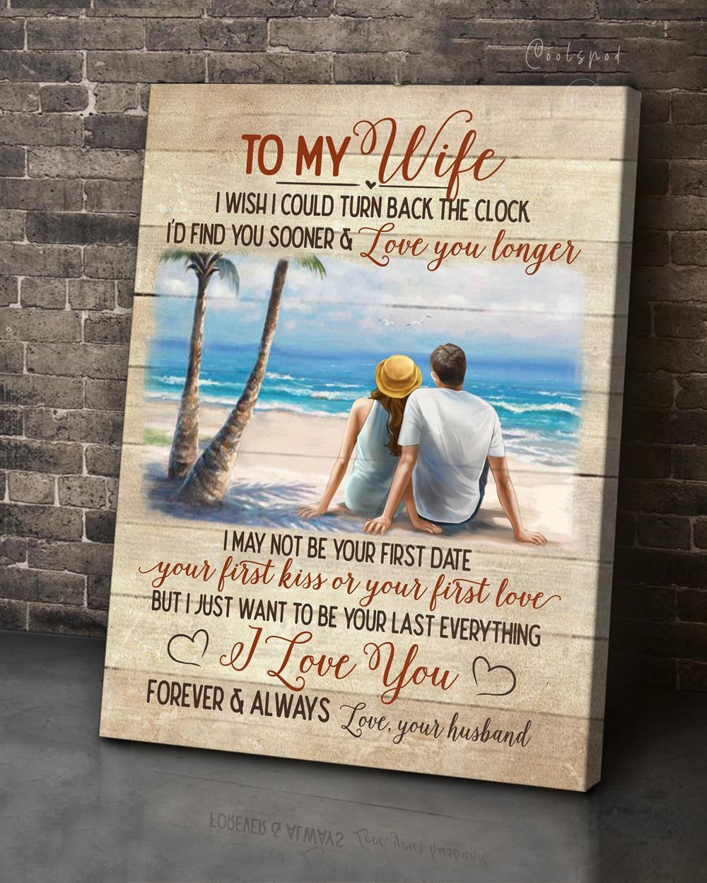 Anniversary Gift Top 5 Wall Art Canvas To My Wife Young Couple On The Beach