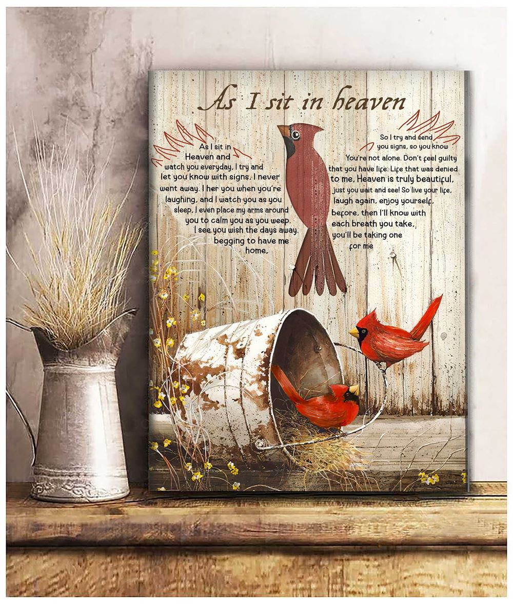 As I Sit In Heaven Custom Photo Wall Art Canvas Memorial Gift Remembarance Gifts