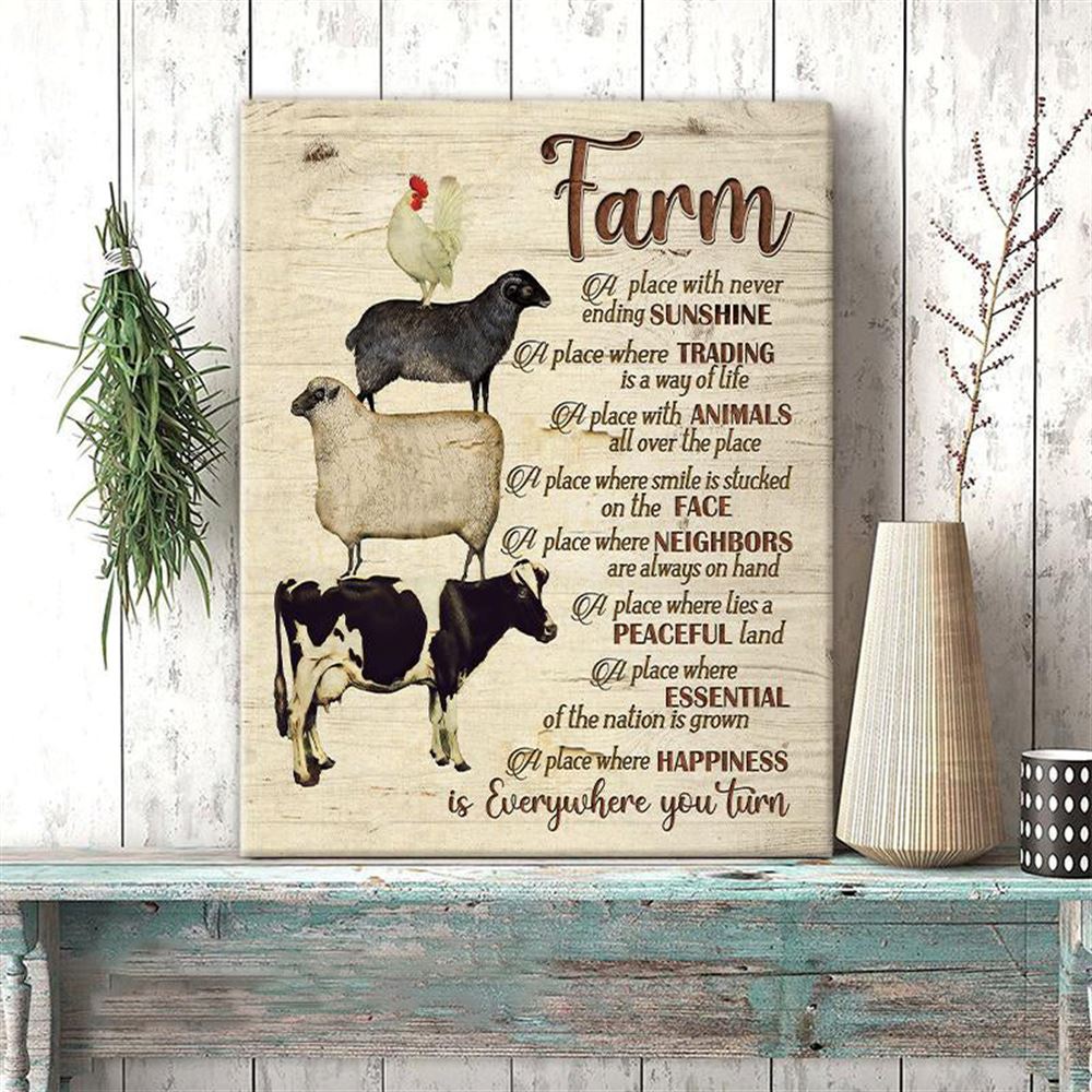 Awesome Animal Farm Canvas A Place With Never Ending Sunshine Wall Art Decor