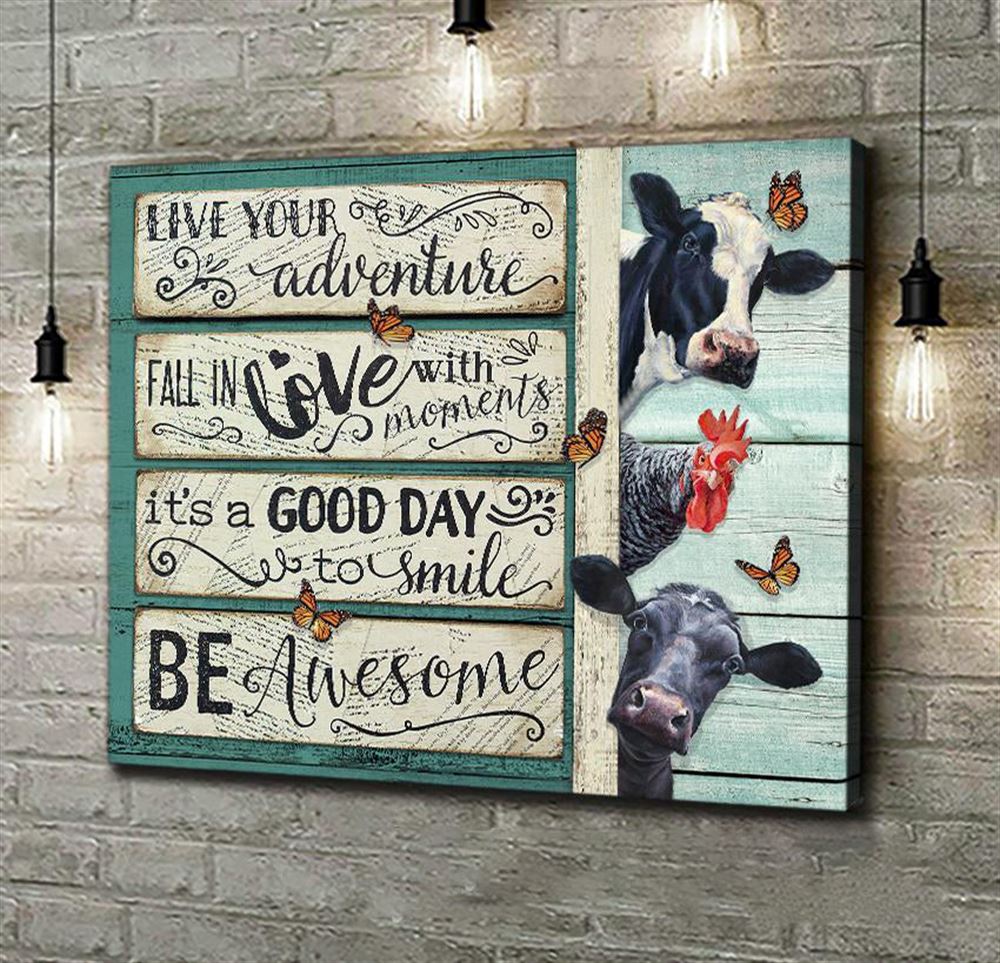 Awesome Animal Farm Canvas Its A Good Day To Smile Wall Art