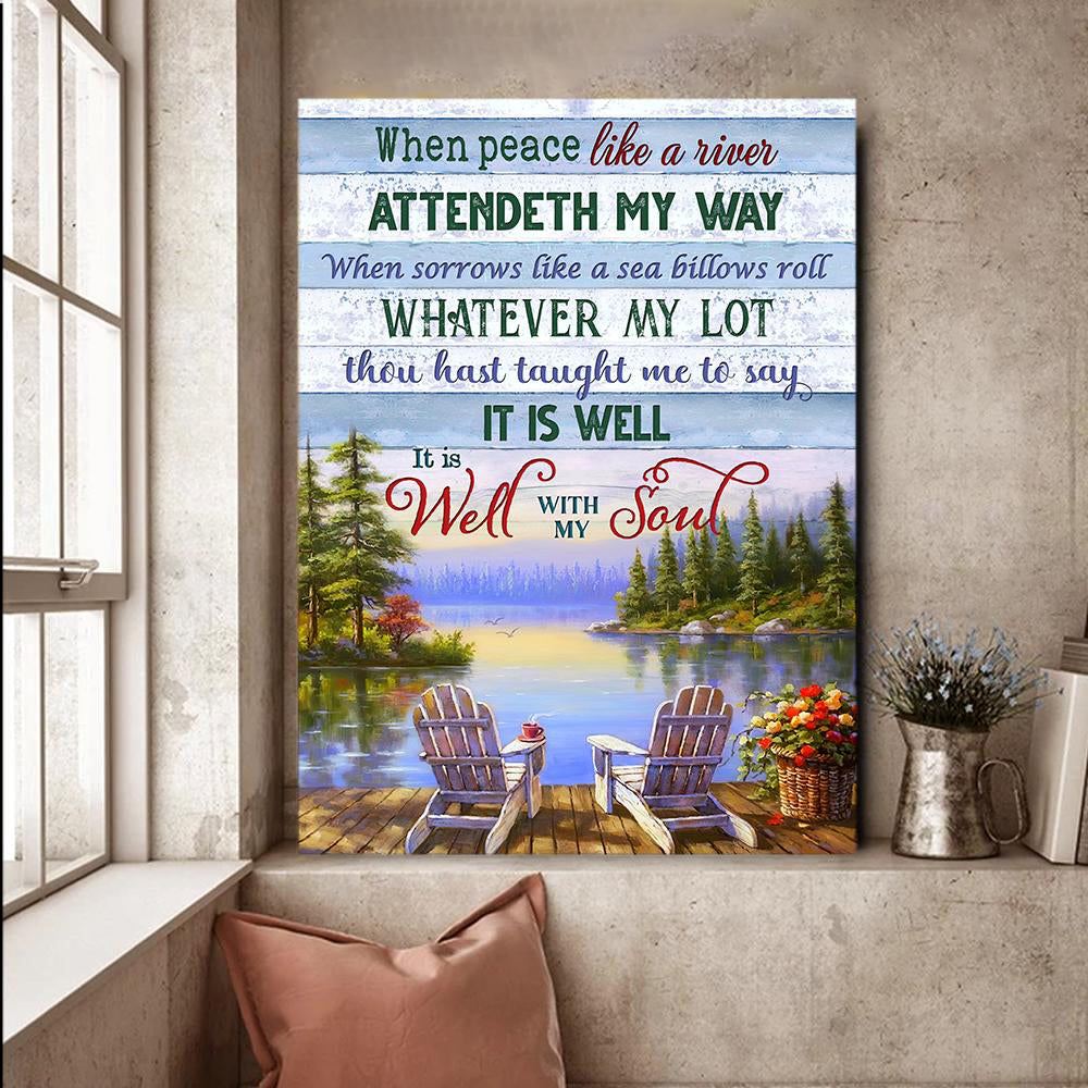 Awesome Beach Canvas Wall Hanging Art Print It Is Well With My Soul