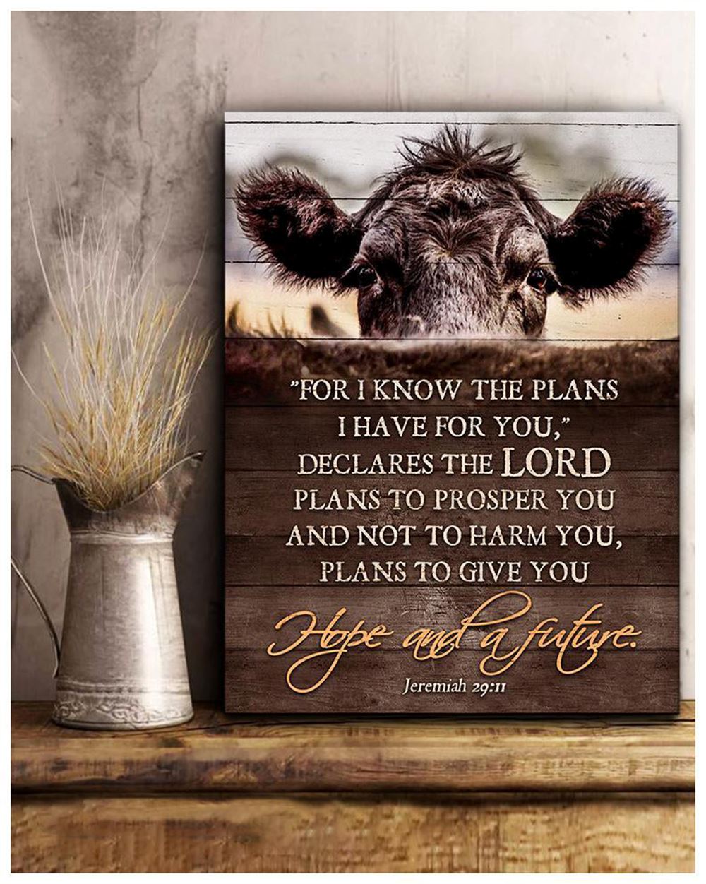 Awesome Black Angus Canvases Gift Idea For Christian - Jeremiah For I Know The Plans I