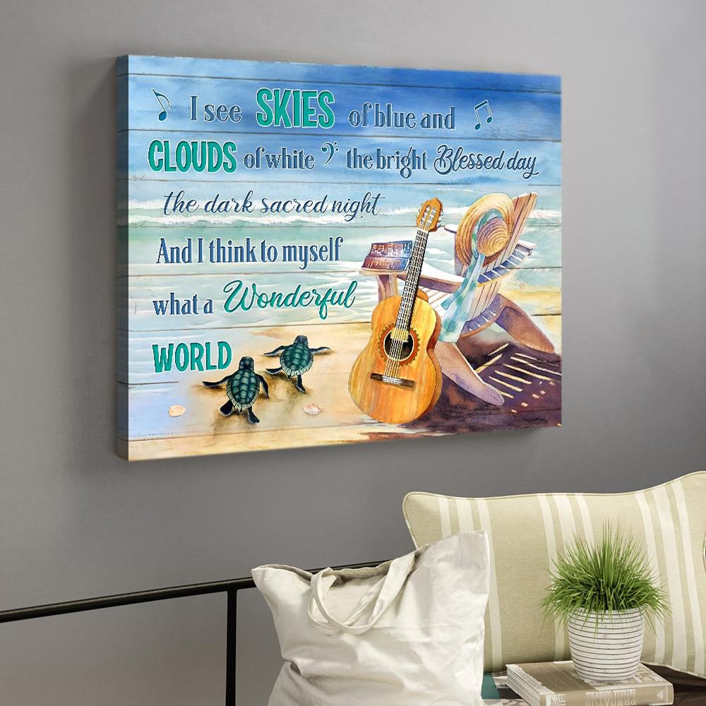 Awesome Canvas Beach Hanging Wall Art Print Decor - What A Wonderful Life