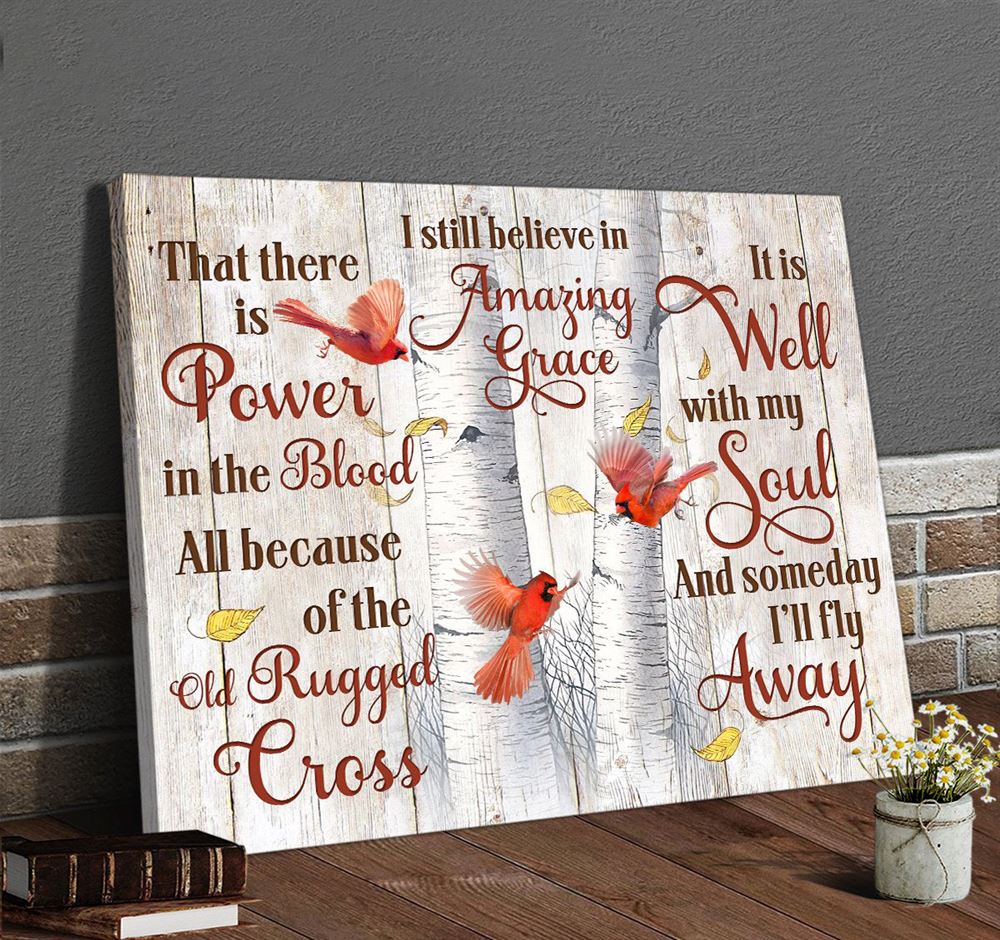 Awesome Canvas Cardinal Hanging Wall Art Print Decor Gift Ideas For Christian - I