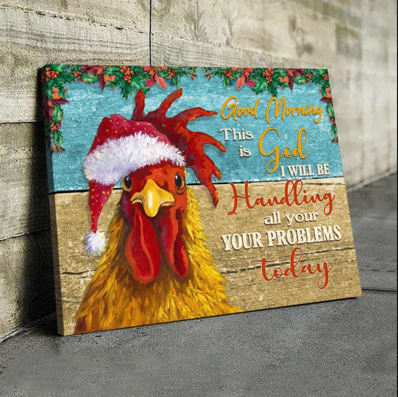 Awesome Canvas Chicken Hanging Wall Print Art Decor - Good Morning