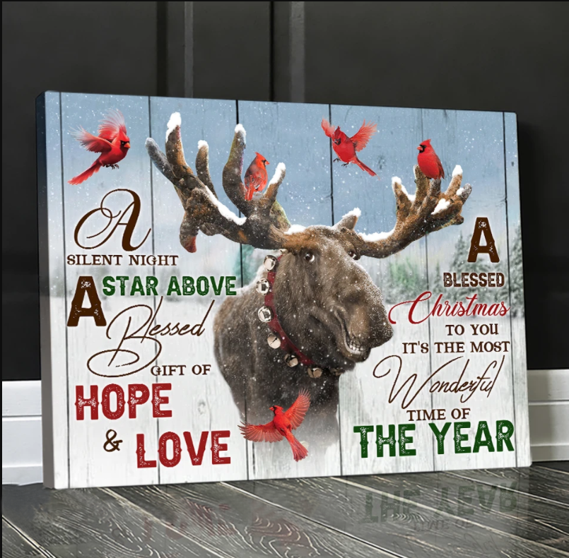 Awesome Canvas Christmas Reindeer Hanging Wall Print Art Idea For Christmas A