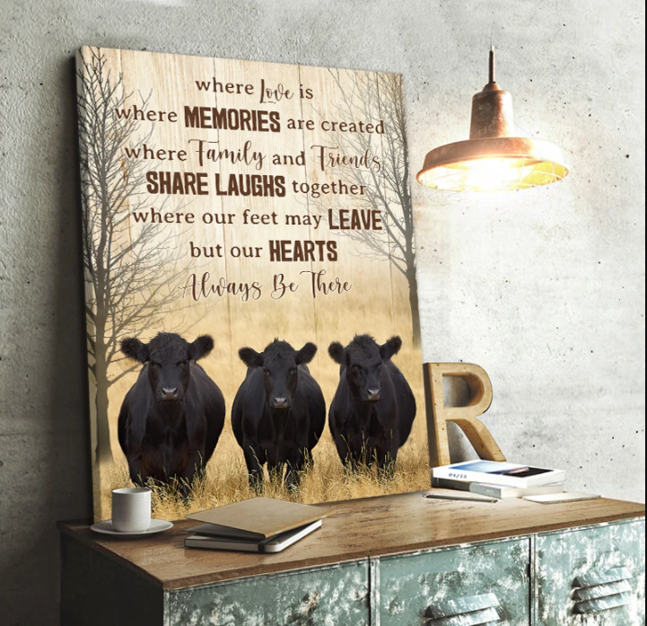 Awesome Canvas Cow Hanging Wall Art Print Decor - Always Be There