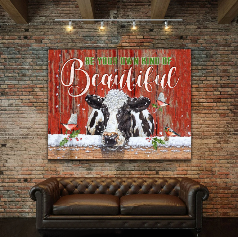 Awesome Canvas Cow Wall Art Gift Idea For Christmas Day - Be Your Own Kind Of