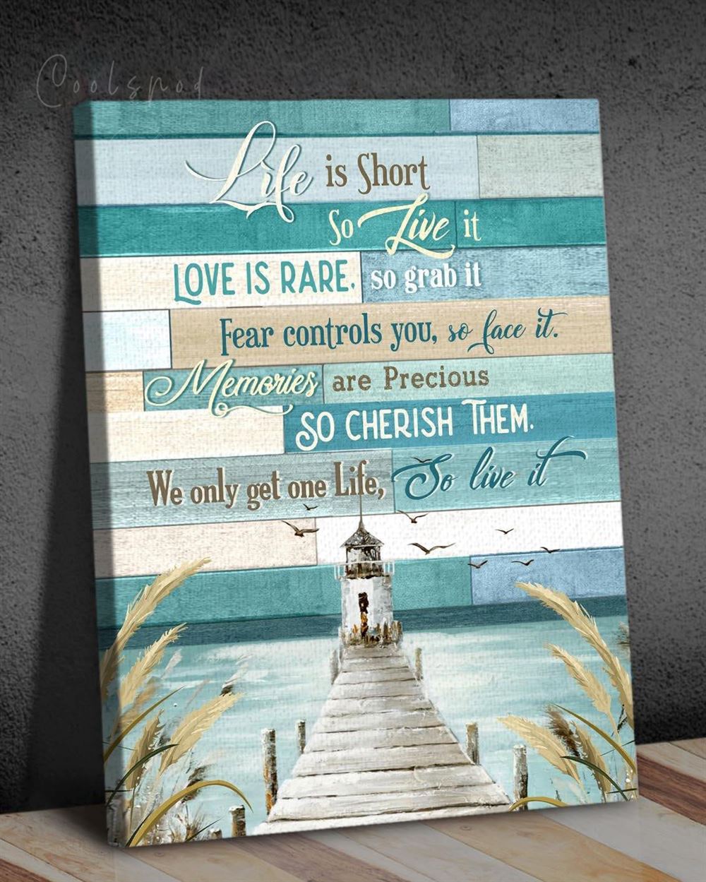 Beach Life Is Short So Live It Dock Signs Wall Art Canvas