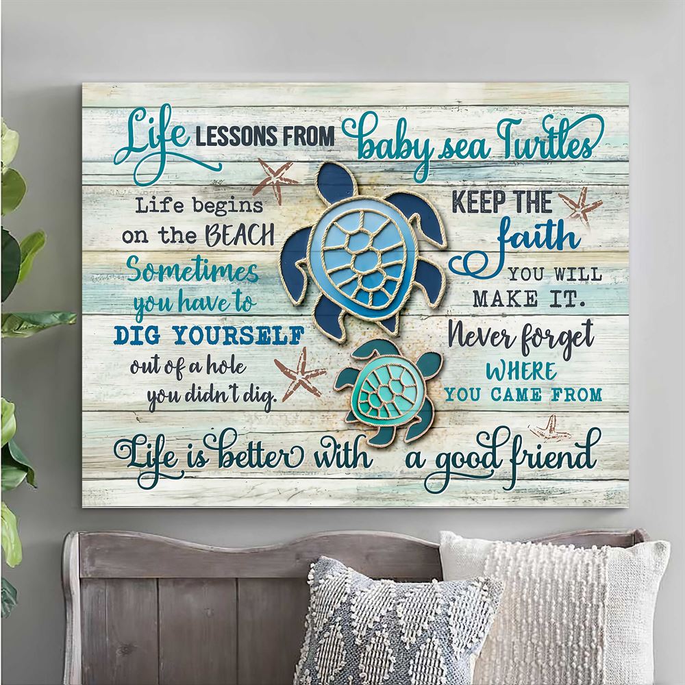 Beach Turtle Life Lessons From Baby Sea Turtles Canvas