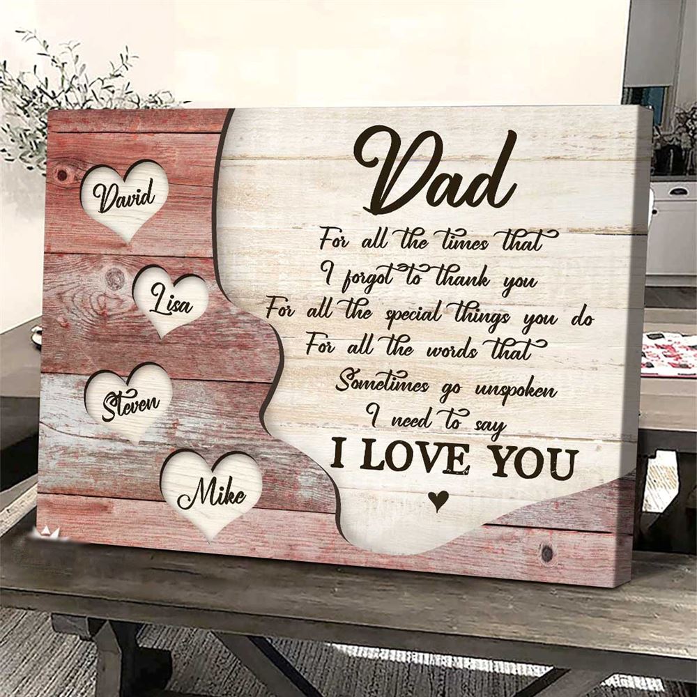Best Gift For Dad Fathers Day Canvas For Him Daddys Sweethearts Wall Art I Love You Canvas