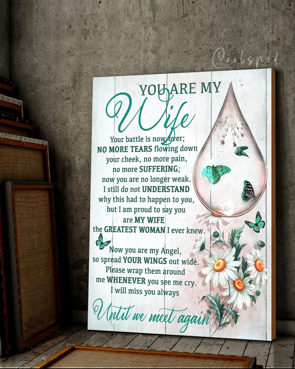 Canvas Art - You Are My Wife Teal Color Heaven Butterfly Version Top 10