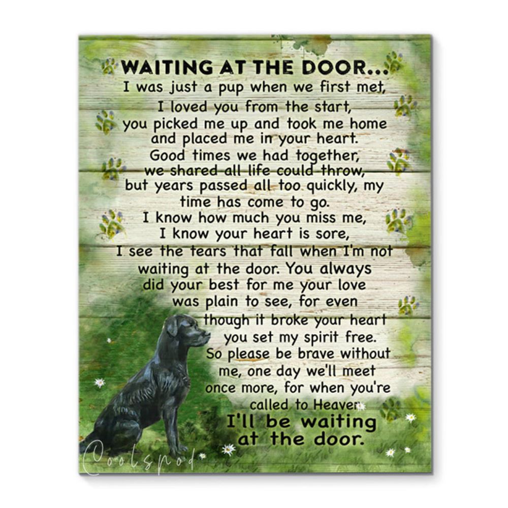 Canvas - Black Labrador - Waiting At The Door