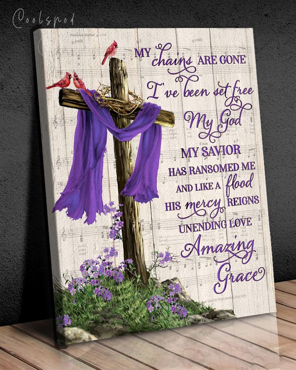 Canvas - Cardinal - Amazing Grace - Purple Cross - Ver 2
