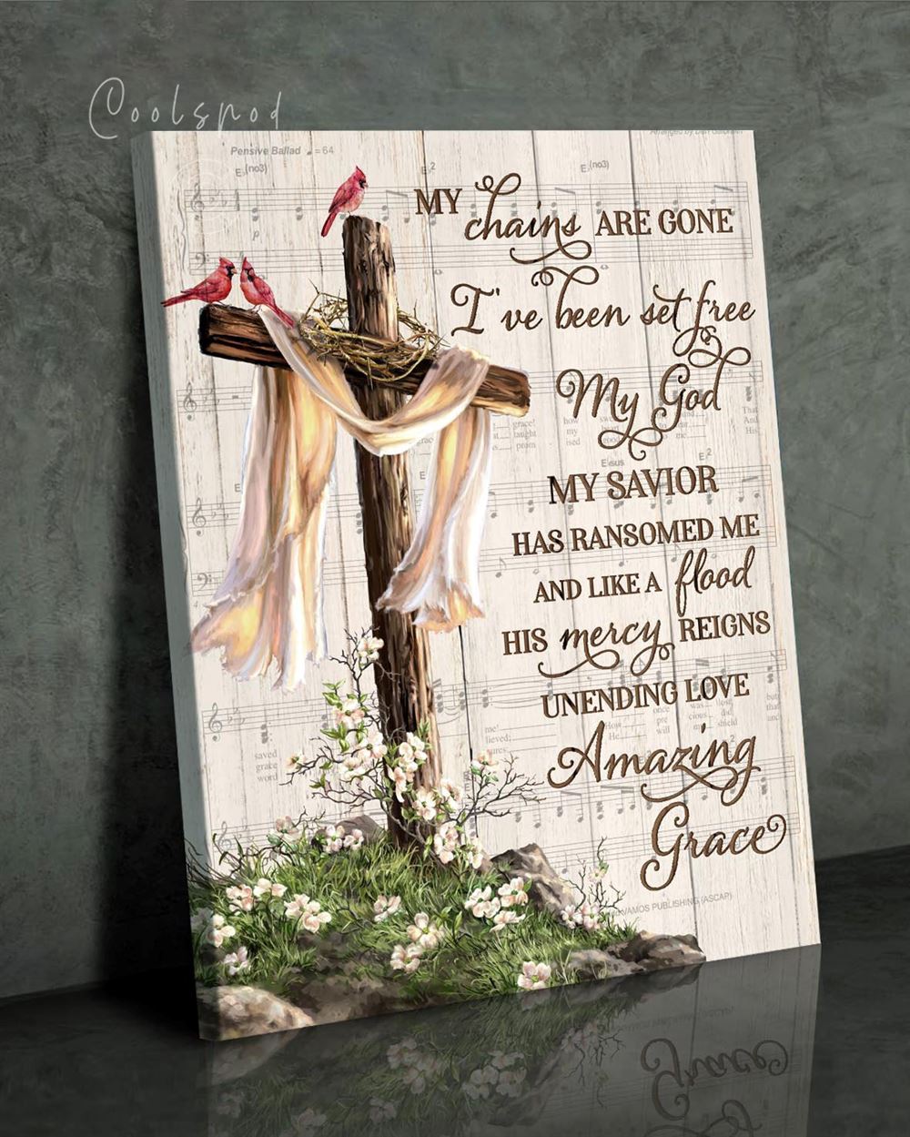 Canvas - Cardinal - Amazing Grace - White Cross - Ver 2