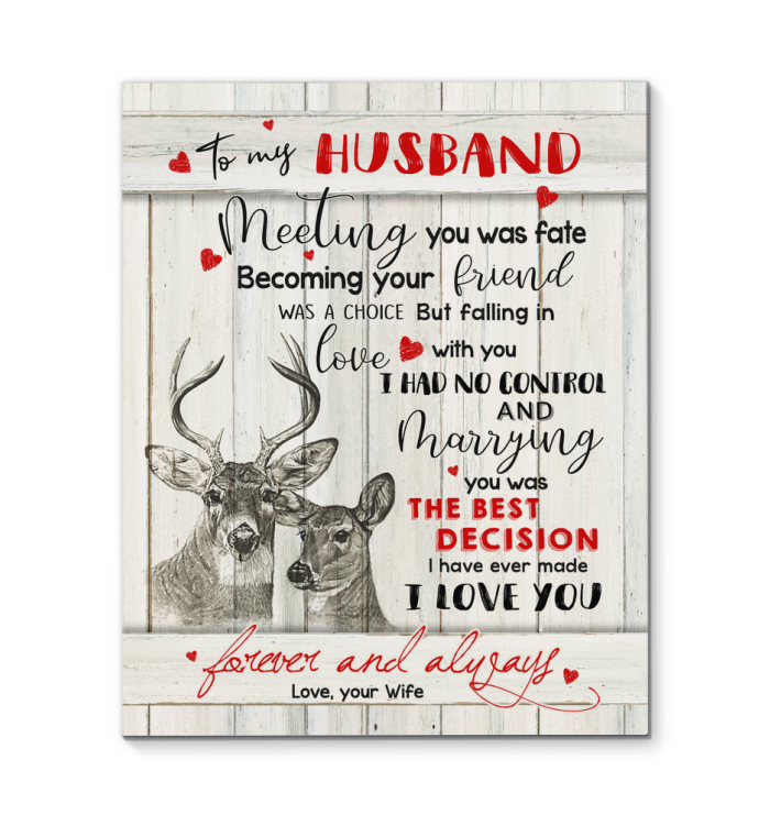 Canvas - Deer - To My Husband - Meeting You Was Fate