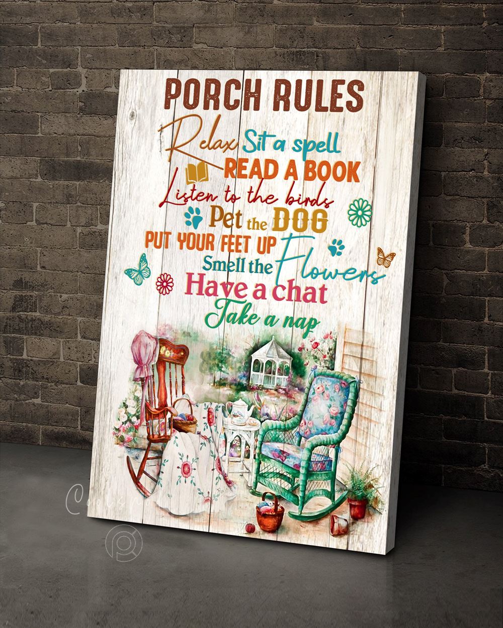 Canvas - Hippie - Porch Rules