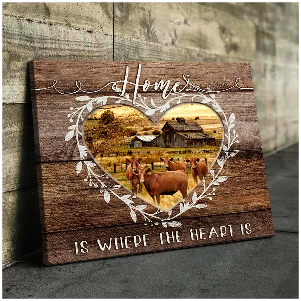 Canvas - Red Angus - Home Is Where The Heart Is