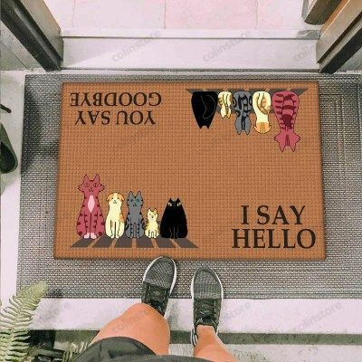 A Group Of Cats Funny Outdoor Indoor Wellcome Doormat