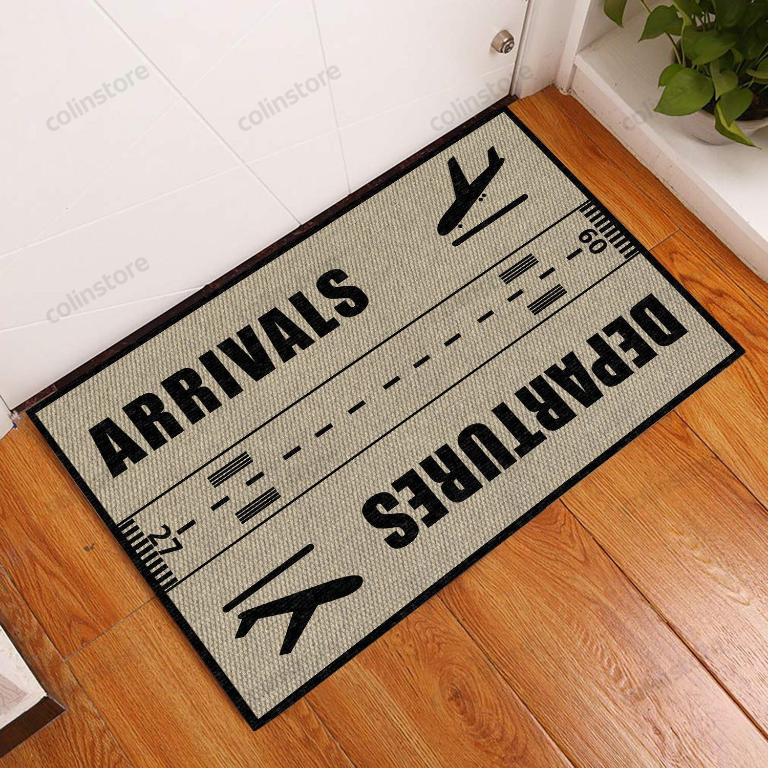 Arrivals And Departures Pilot Doormat Welcome Mat