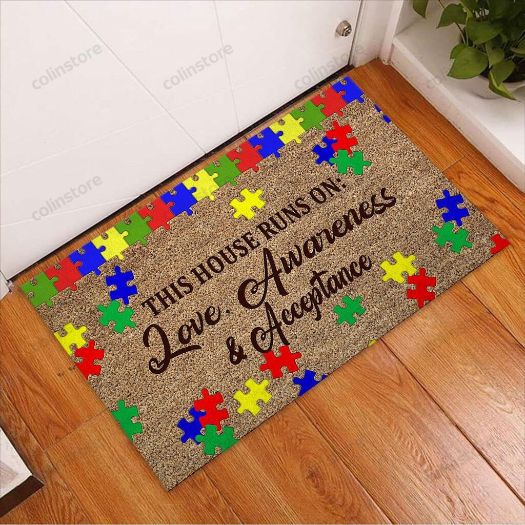 Autism Family Awareness Doormat Welcome Mat