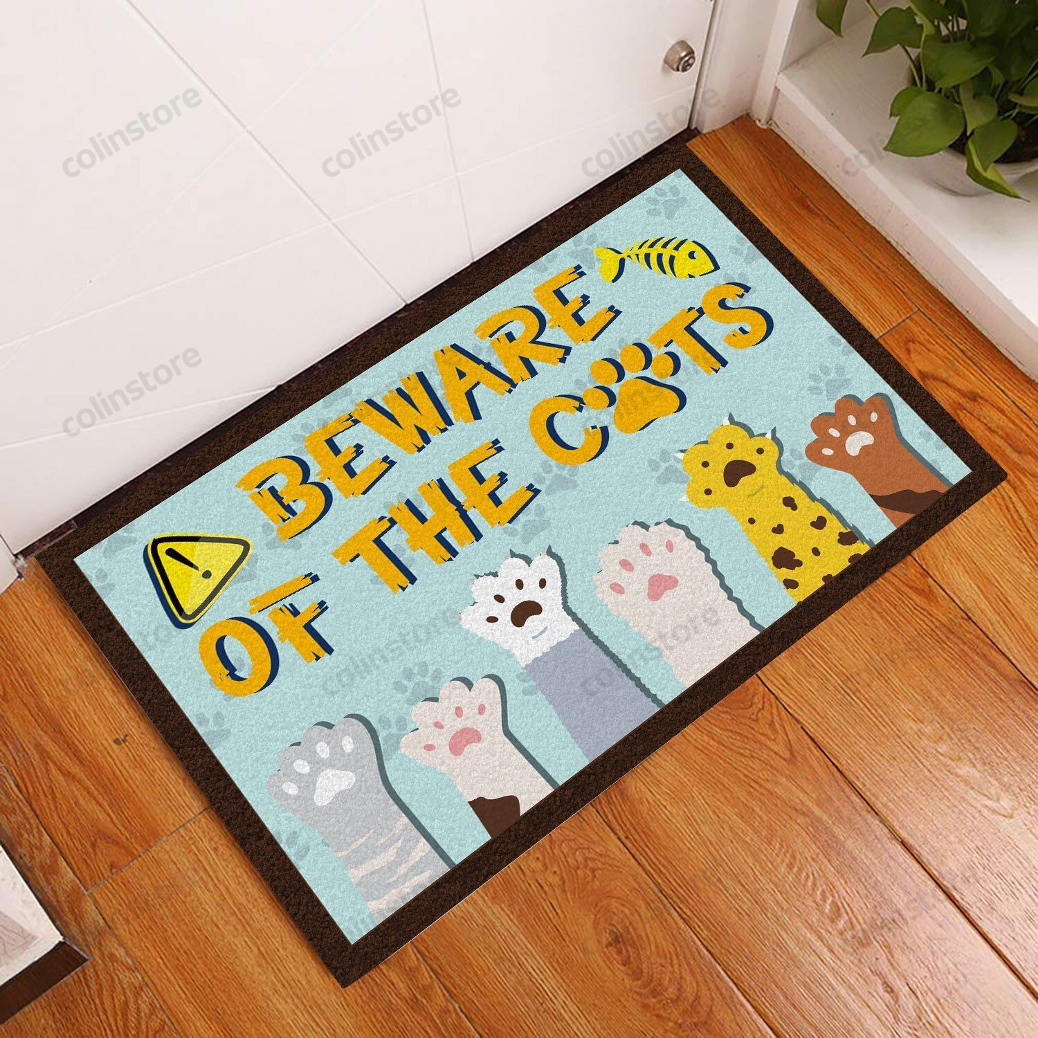 Beware Of The Cats Doormat Welcome Mat