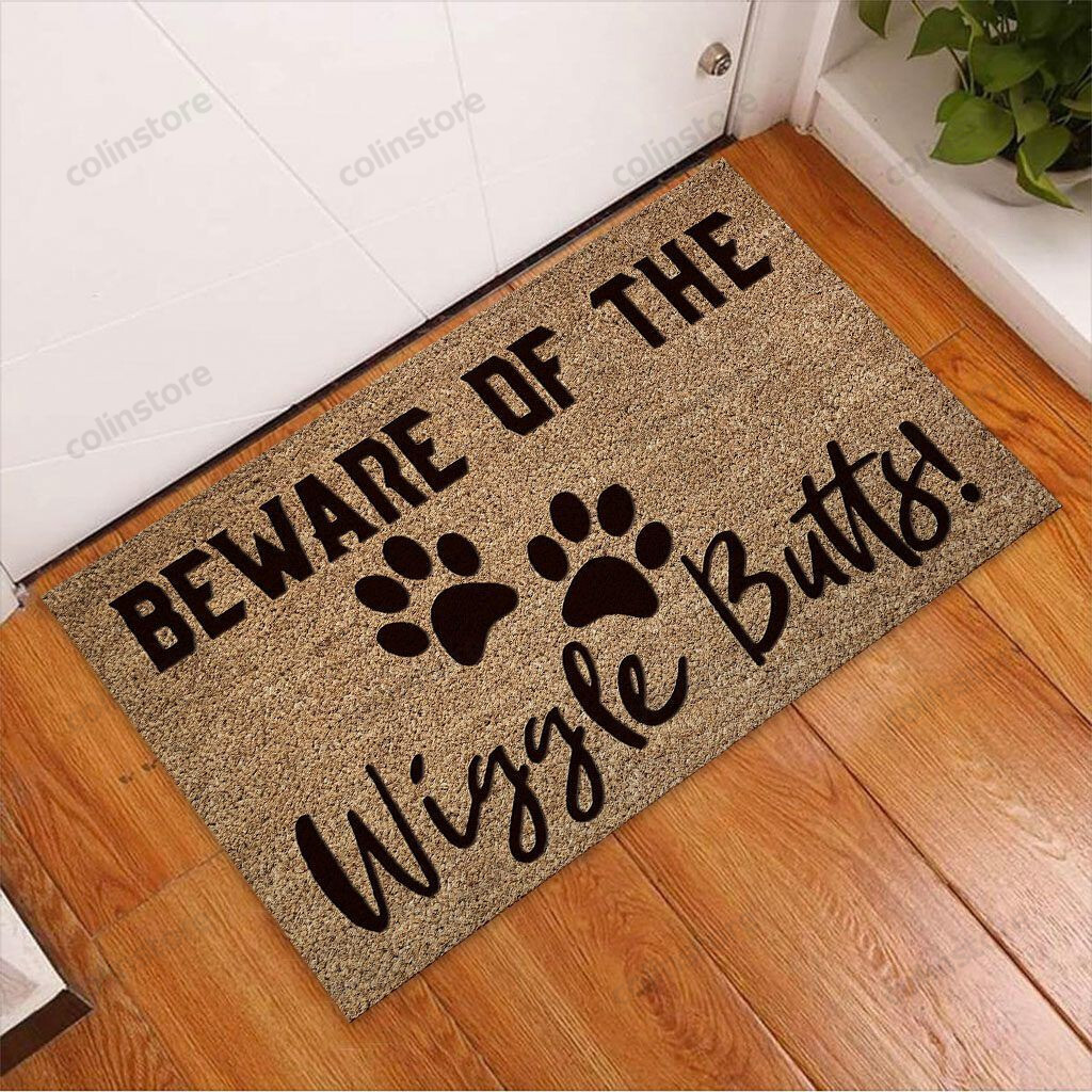 Beware Of The Wiggle Butts Dog Doormat Welcome Mat