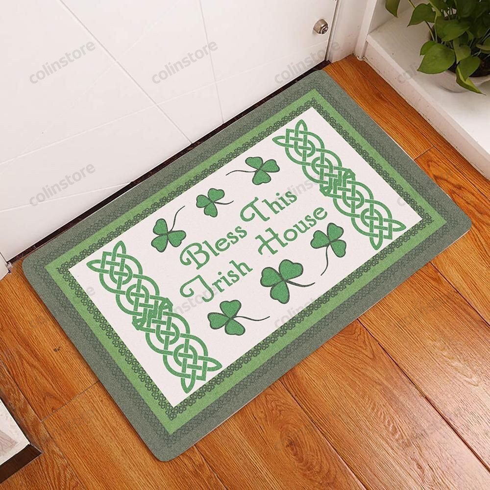 Bless This Irish House Funny Outdoor Indoor Wellcome Doormat Welcome Mat St Patricks Day Funny Outdoor Indoor Wellcome Doormat