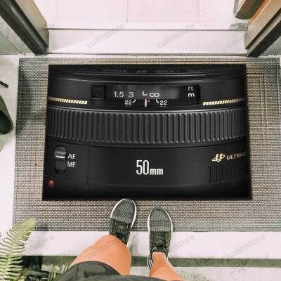 Camera Canon 50mm Lens Funny Outdoor Indoor Wellcome Doormat