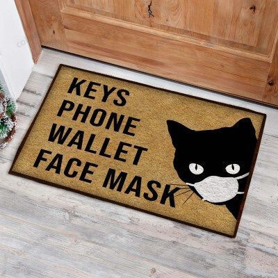 Cat Keys Phone Wallet Face Mask Funny Outdoor Indoor Wellcome Doormat