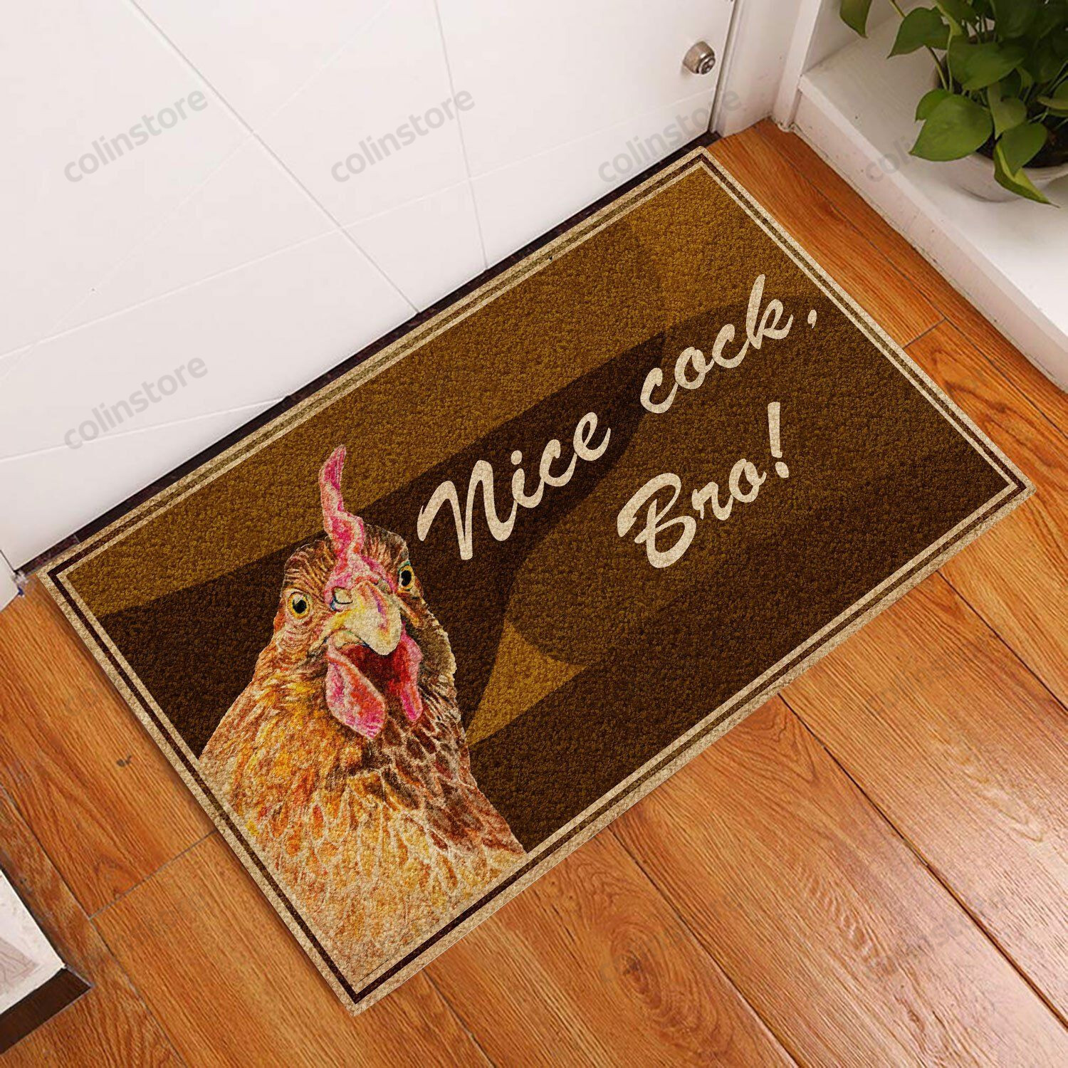 Chicken Nice Cock Doormat Welcome Mat