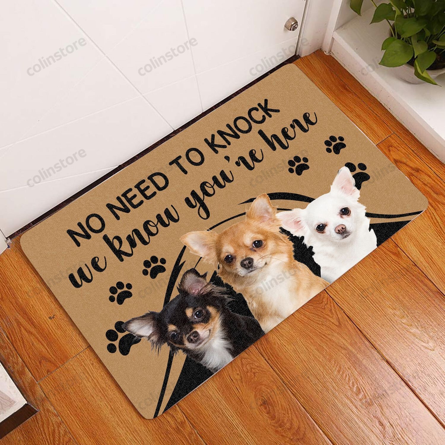 Chihuahua No Need To Knock - Dog Doormat Welcome Mat